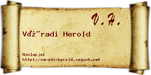 Váradi Herold névjegykártya