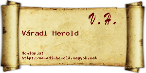 Váradi Herold névjegykártya
